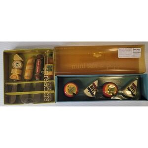 Boston Warehouse Cheese Spreaders Salt Pepper Set Charcuterie Brie Gouda New VTG